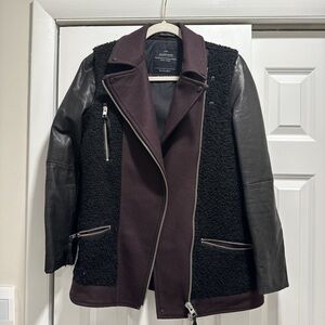 All Saints Lot A Limited Edition Wool/Boucle/Leather Biker Jacket